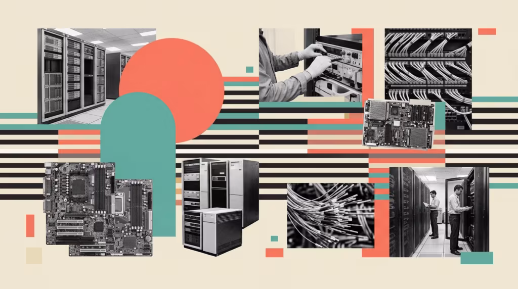 Illustration: abstract data visualization of customer journey, digital workflow automation dashboard, light trails representi