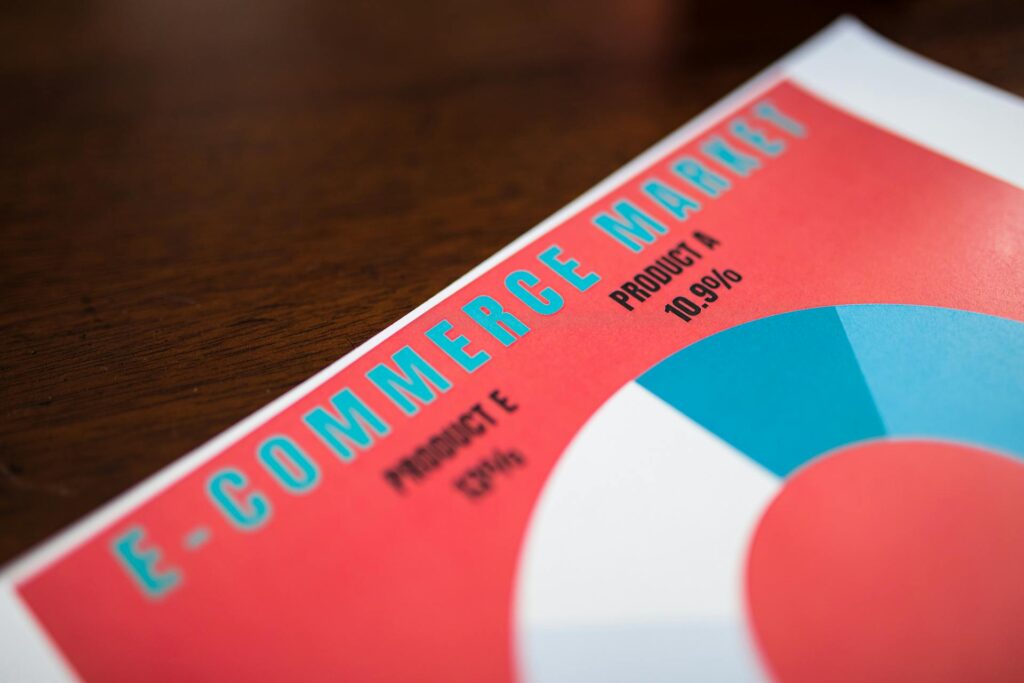 Close-up of a vibrant e-commerce market analysis pie chart showcasing product performance - multi-touch attribution marketing