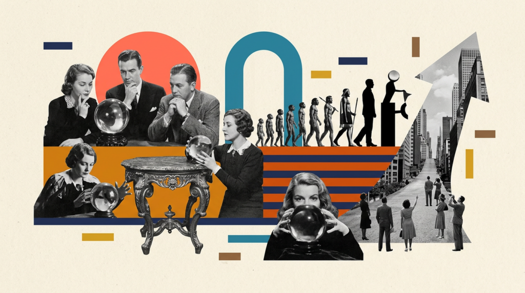 Illustration: abstract network of data points converging, glowing neural network connected to shopping cart icon, digital sto